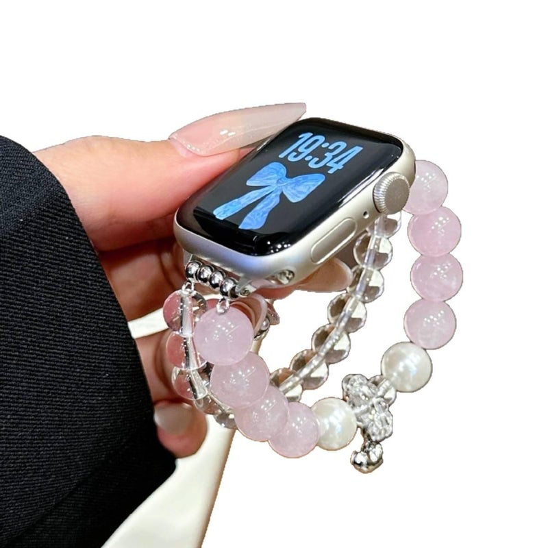 (M 14-15.5) Resin Bracelet Strap Smartwatch Band Compatible with Apple Watch with Adjustable Fit Replacement Strap for Daily Wear - Image 5