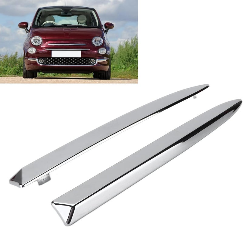Car Front Bumper Upper Chrome Trim 735455041, Replacement for 500 2007‑2015, Durable ABS Chrome Exterior Trim with OEM Fitment for 312 Model - Image 5