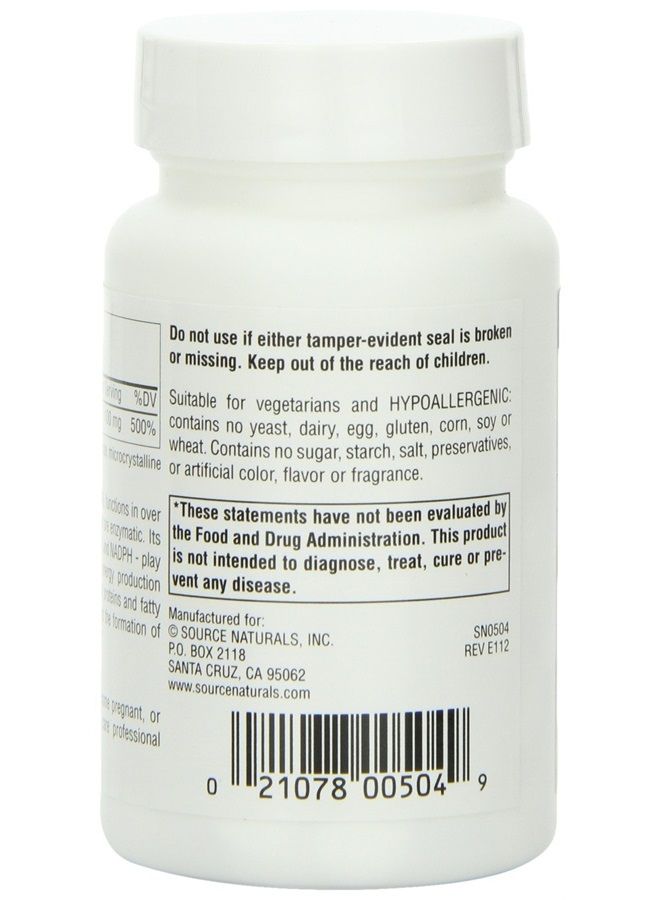 Source Naturals Niacinamide Vitamin B-3 100mg, 250 Tablets (Pack of 3) - Image 2