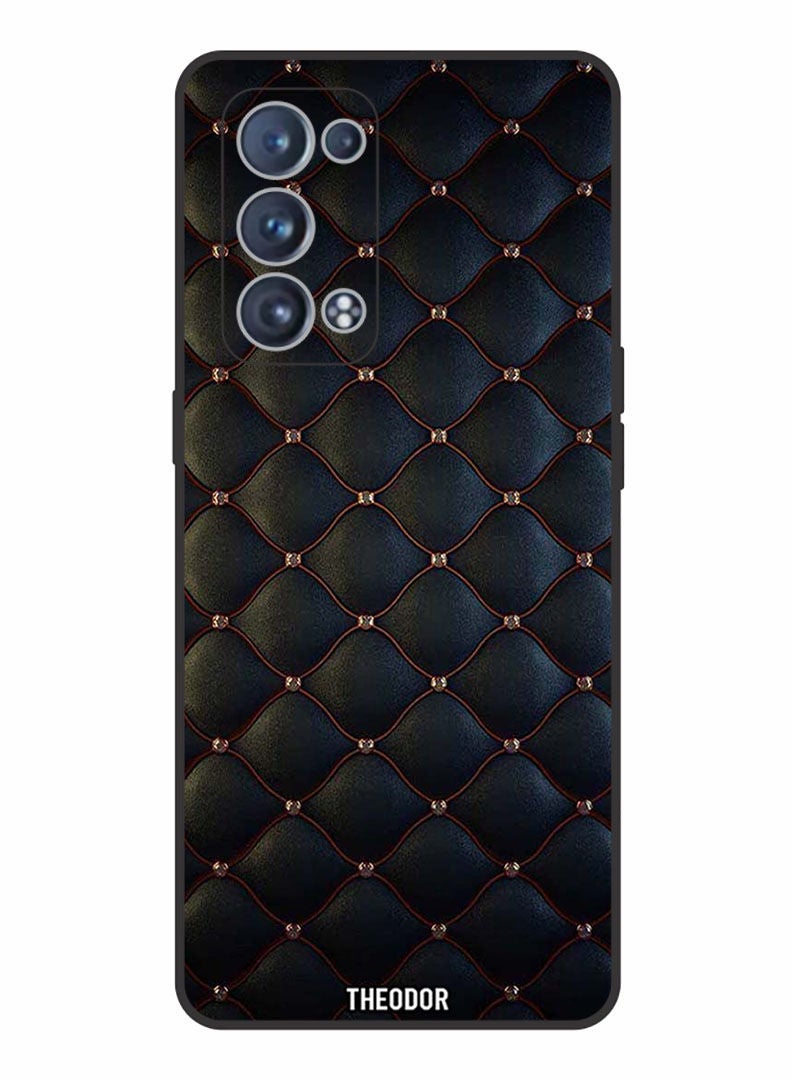 Theodor غطاء حماية لهاتف OPPO RENO 6 PRO PLUS 5G بنمط قماش أسود - Image 1