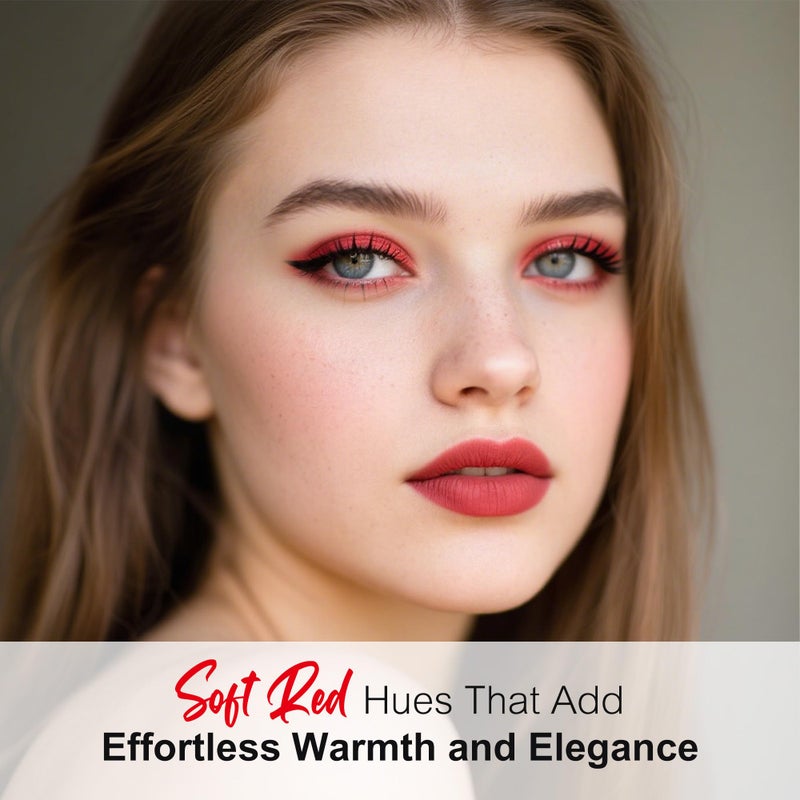 BEPHOLAN Single Matte Red Eyeshadow Palette, Halloween Makeup Color Palette Highly Pigmented, Long-lasting, Intense Colors for Goth Makeup - Image 2