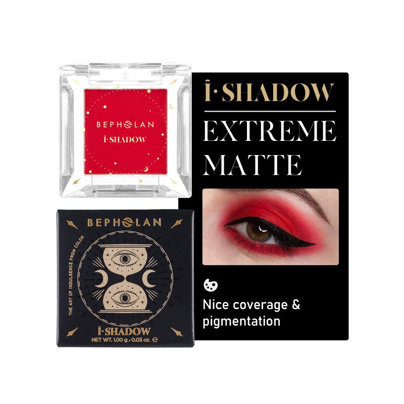 BEPHOLAN Single Matte Red Eyeshadow Palette, Halloween Makeup Color Palette Highly Pigmented, Long-lasting, Intense Colors for Goth Makeup - Image 1