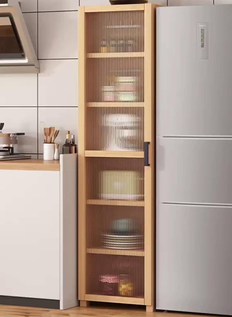 Narrow Storage Cabinets, Small Corner Storage Cabinets, Independent Floor Cabinets with Adjustable Partitions and Transparent Doors, Suitable for Small Spaces Such As Bathrooms, Kitchens, and Laundry Rooms (30 * 31 * 190cm) - Image 2