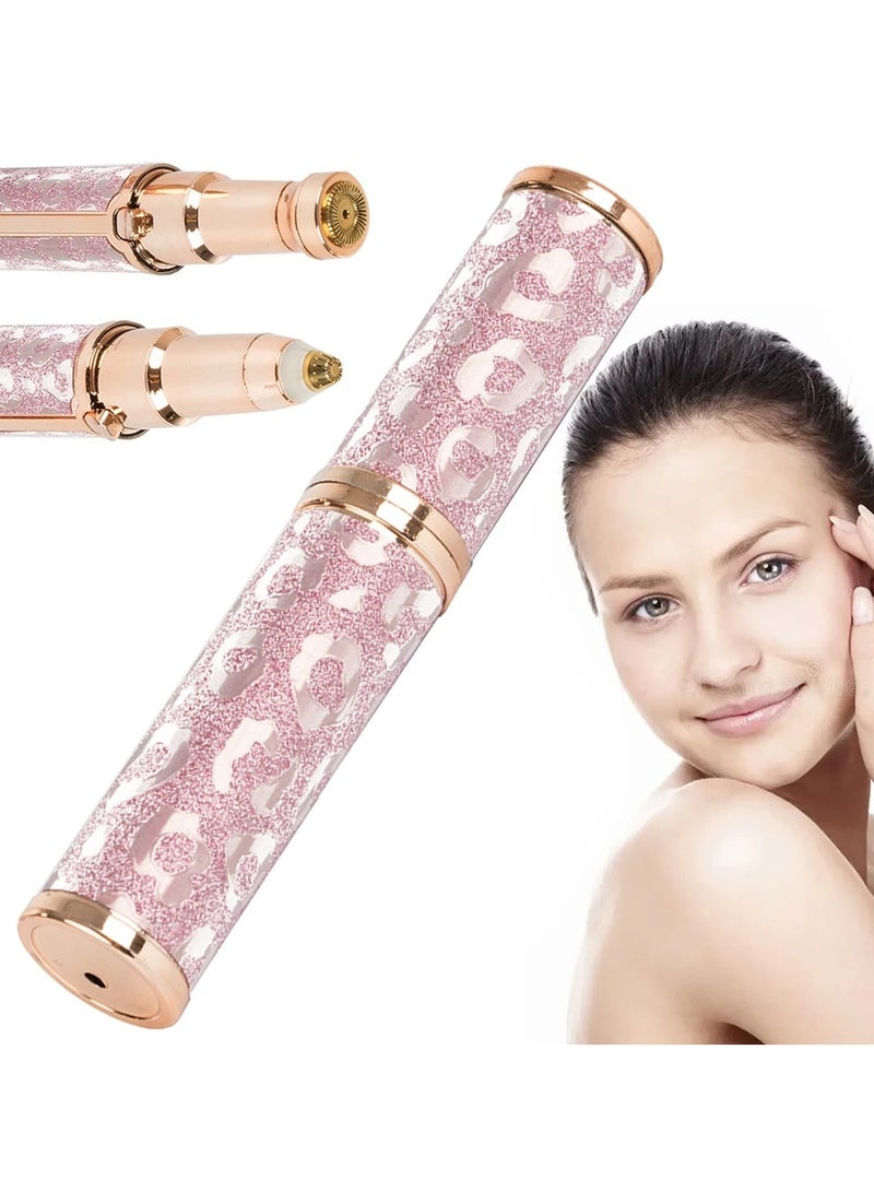 VIO 2 in 1 Facial Women Hair Remover Eyebrow Trimmer Rechargeable Painless Precision Lipstick Style Razor Trimmer for Facial Body Hair Shaver for Lips Nose Chin Face with LED Light - Image 1