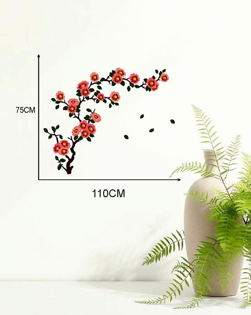Techgifti Wall Stickers Floral Branch Self-Adhesive Sofa Living Room Background Antique Flowers Vinyl Art (Multicolor) - Image 4