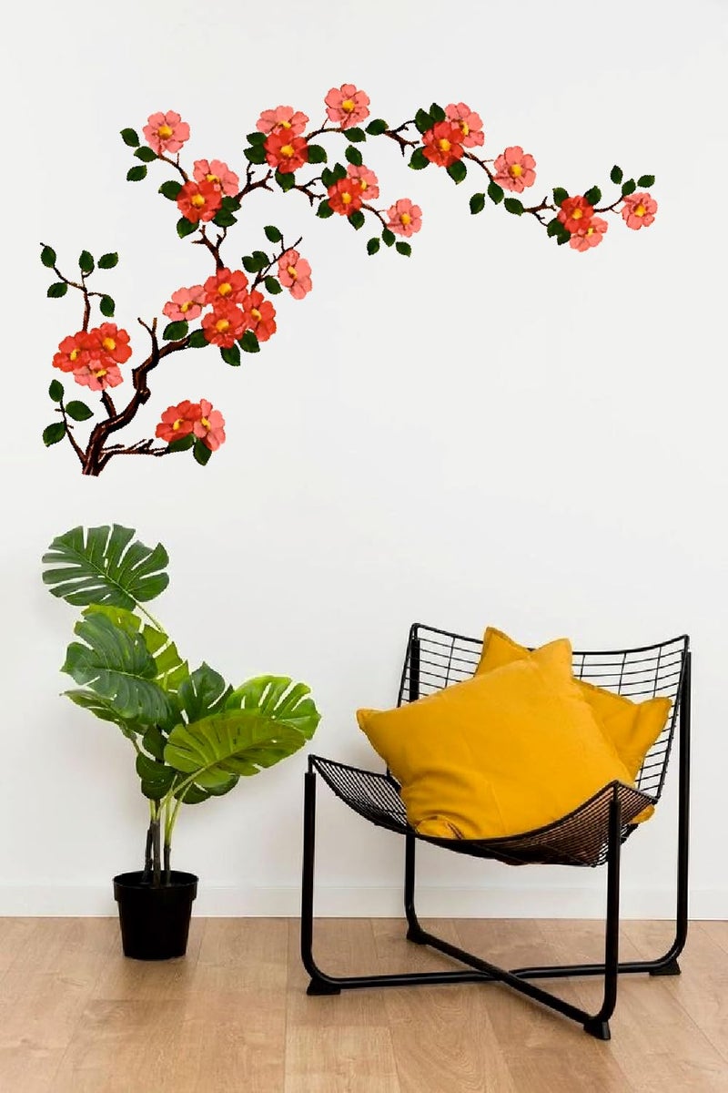 Techgifti Wall Stickers Floral Branch Self-Adhesive Sofa Living Room Background Antique Flowers Vinyl Art (Multicolor) - Image 3