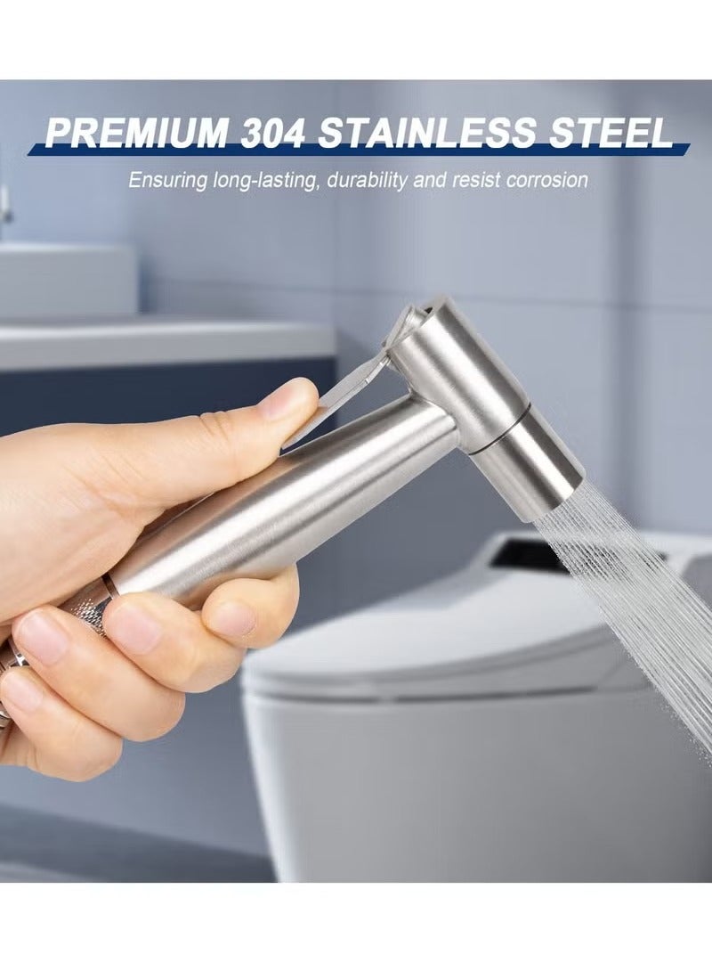 Bidet Sprayer for Toilet, High Pressure Handheld Spray Kit, SUS304 Stainless Steel Wash Cleaning Sprayer Set for Cloth Diaper Bathing Pets, Feminine Hygiene, Bathroom - Image 2