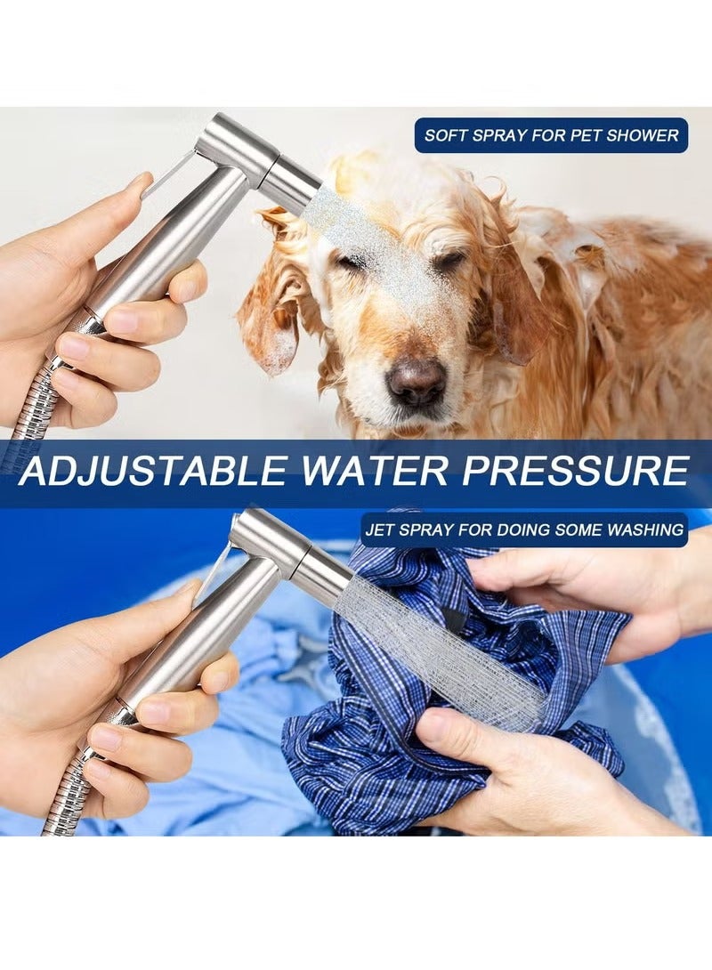 Bidet Sprayer for Toilet, High Pressure Handheld Spray Kit, SUS304 Stainless Steel Wash Cleaning Sprayer Set for Cloth Diaper Bathing Pets, Feminine Hygiene, Bathroom - Image 4