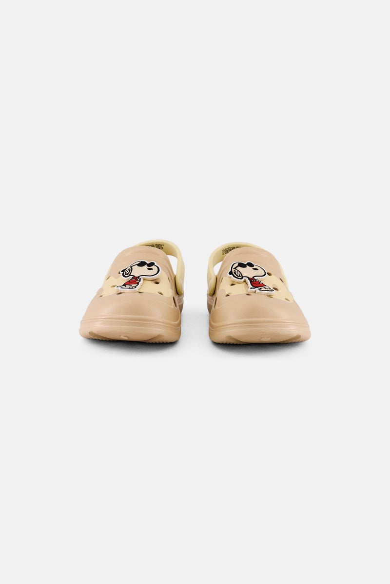 Peanuts Kids Boy Slip On Clogs, Beige - Image 2
