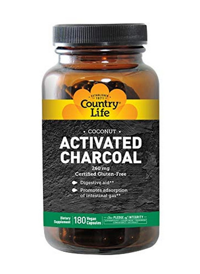Country Life Natural Activated Charcoal 260 Mg 180 Capsules Packaging May Vary  - Image 1