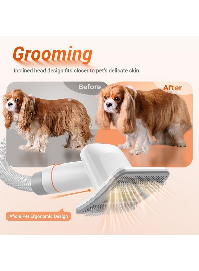 Afloia Innovative Pet Grooming Kit: Dog Brush Vacuum Attachment, Cat Brush with 1-1.5" Hoses Diameter Universal Adapter, Compatible with Most Round Vacuum Cleaners like Bissell, Eureka etc., Orange - Image 4