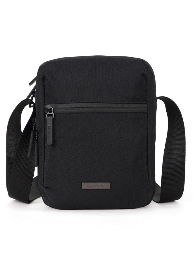 Destinio Padded Sling Bag for Man and Women - Waterproof Zippers, Anti Theft Locking, Key Holder- Stylish Crossbody Side Bag for Men for Mobile, Passport (Black, Large) - Image 1