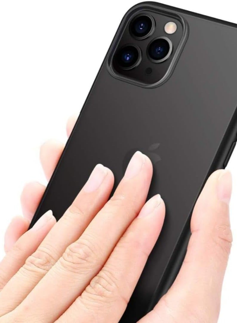Magic Mask Magic Mask Q Series Clear Case Compatible Case Shockproof Hard PC +Soft Silicone Transparent Protective Slim Hard Back Cover with Silicone Frame for (Black, iphone 11 pro max )  - Image 1