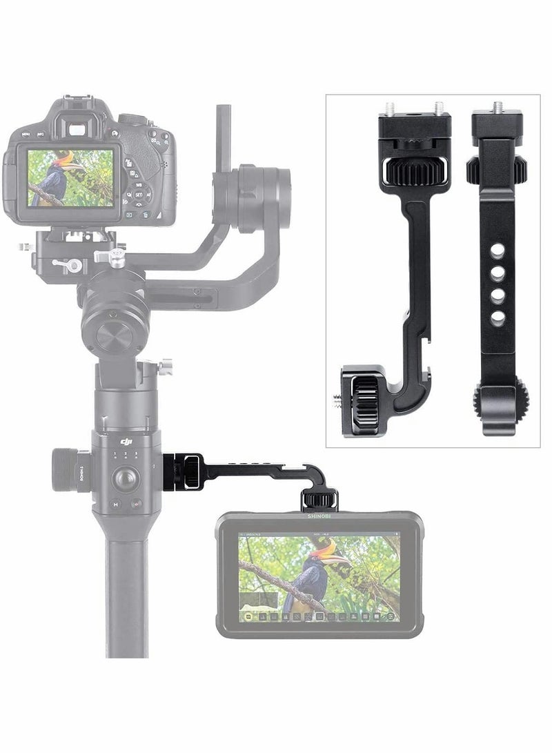 SOLARAE Gimbal Monitor Mount for DJI Ronin S/SC, 360° Swivel Extension Bracket with 1/4 Thread Cold Shoe, Gimbal Stabilizer Extension Arm - Image 1