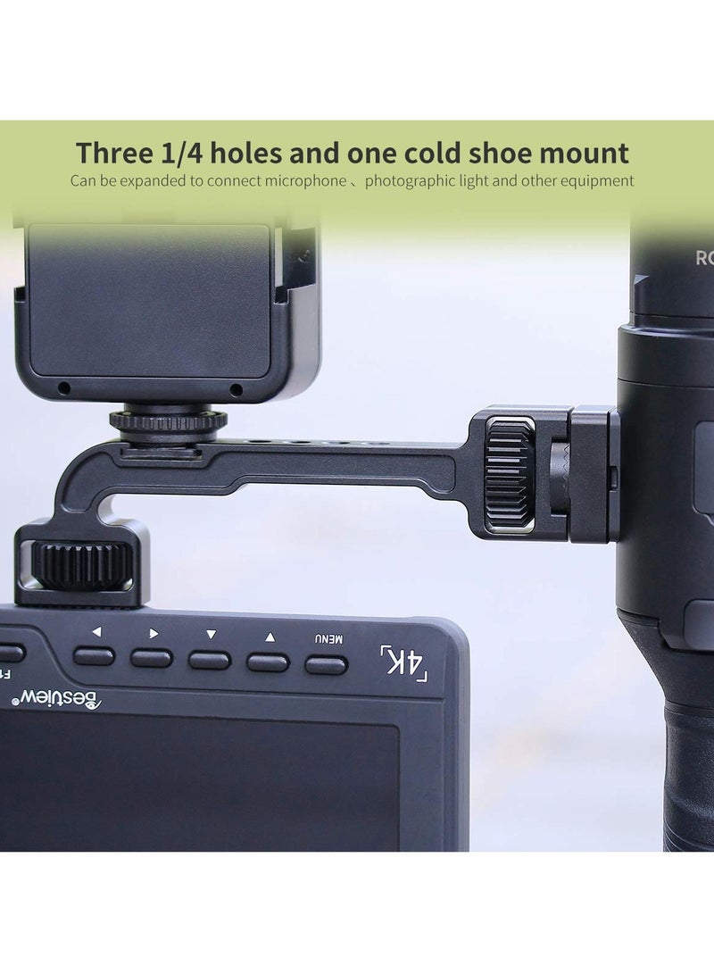 SOLARAE Gimbal Monitor Mount for DJI Ronin S/SC, 360° Swivel Extension Bracket with 1/4 Thread Cold Shoe, Gimbal Stabilizer Extension Arm - Image 3