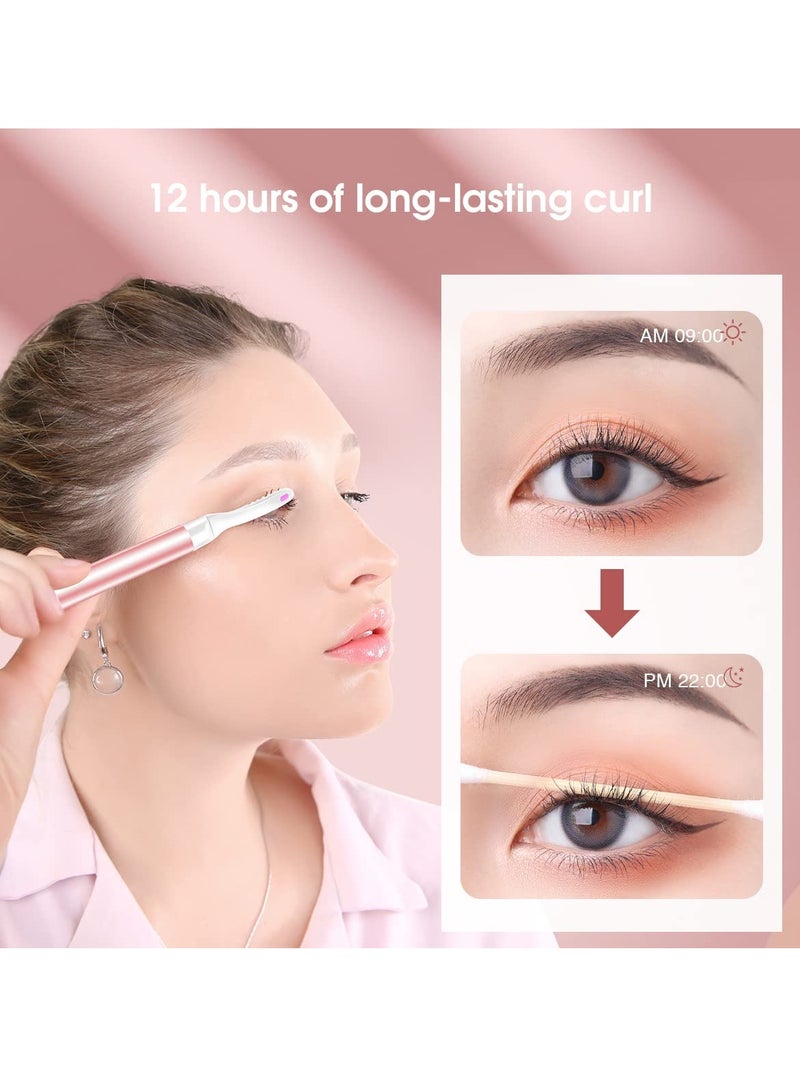 مكواة رموش كهربائية مدفأة تعمل بالبطارية لتجعيد الرموش الطبيعية بسرعة وبدون ألم للنساء - Image 3