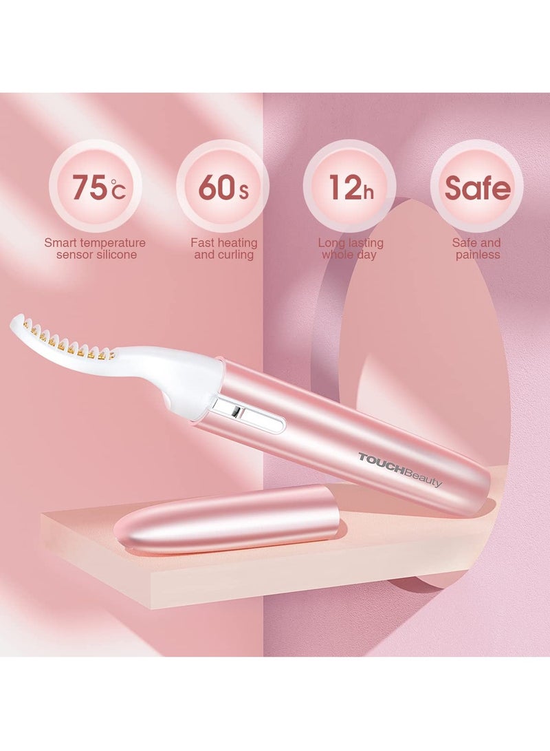مكواة رموش كهربائية مدفأة تعمل بالبطارية لتجعيد الرموش الطبيعية بسرعة وبدون ألم للنساء - Image 2