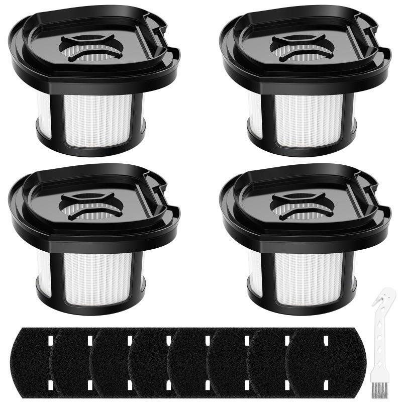 4 Pack 2284W 2390A Vacuum Replacement Filter Compatible with Bissell Pet Hair Eraser Hand Vacuum 2284W 2390 2390A 2579 2389 Part 1614212 1614203 1614204 4 Mesh Filters and 8 Foam Filters