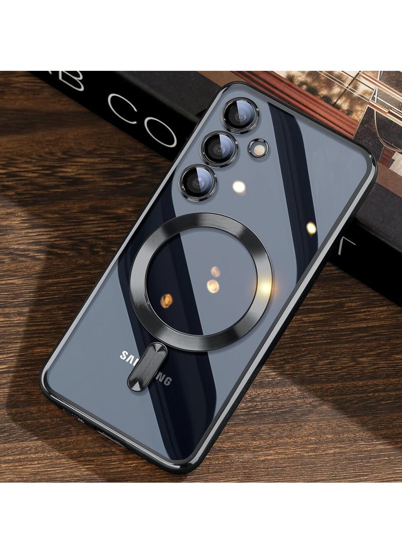 Case for Samsung Galaxy S24 with Integrated Camera Protection (Top N56 Strong Magnets) Mobile Phone Case Samsung S24 5G for Women Girls Galaxy S24 Case - Black - Image 1