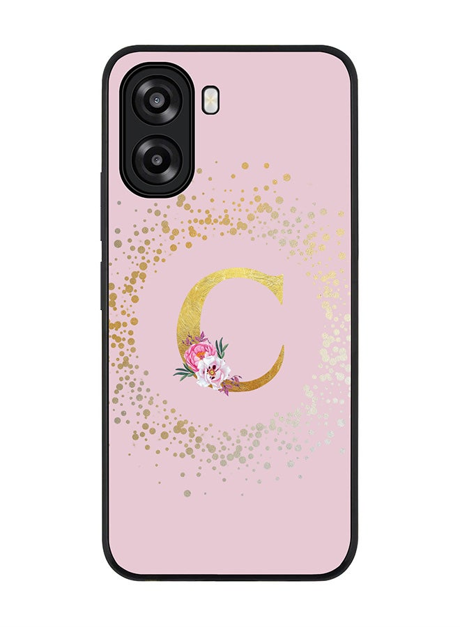 Stylizedd For Oppo A6x 5G / A6x 4G Case,Slim fit Camera Protection, Shockproof Thin Phone cover  - Custom Monogram Floral - C  (Pink ) - Image 1