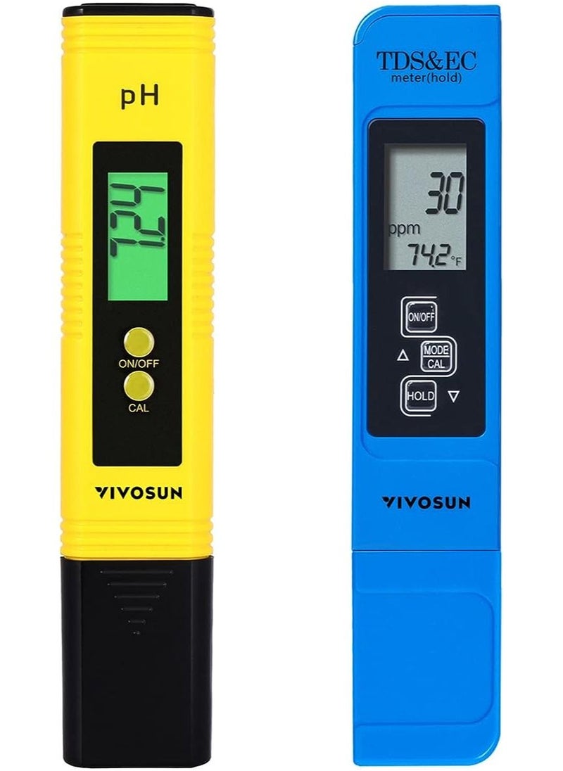 VIVOSUN Ph و TDS متر كومبو 0.05ph عالية الدقة نوع القلم مقياس درجة الحموضة ± 2% دقة القراءة 3 في 1 TDS EC مقياس الحرارة