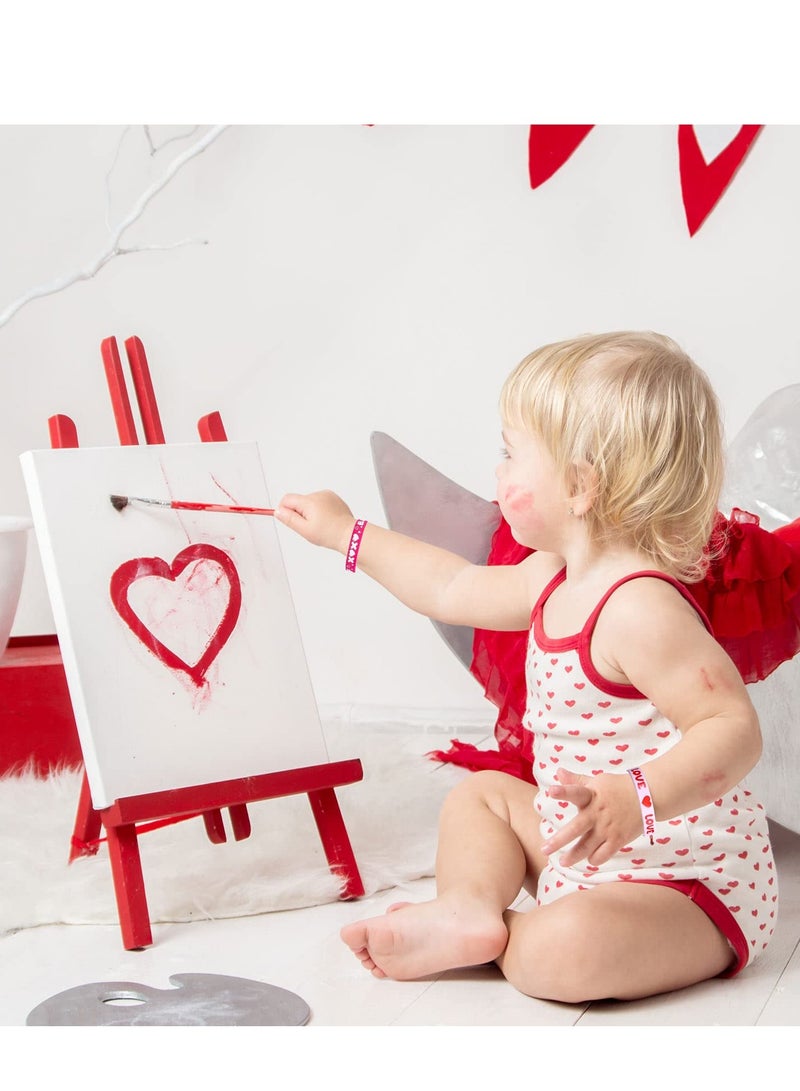 كابتن تيك 36 Pack Silicone Bracelets Pink Red Heart Wristband Romantic Sweet Pie for Wedding Anniversary Birthday Party Favors Supplies Gifts Decorations - Image 2