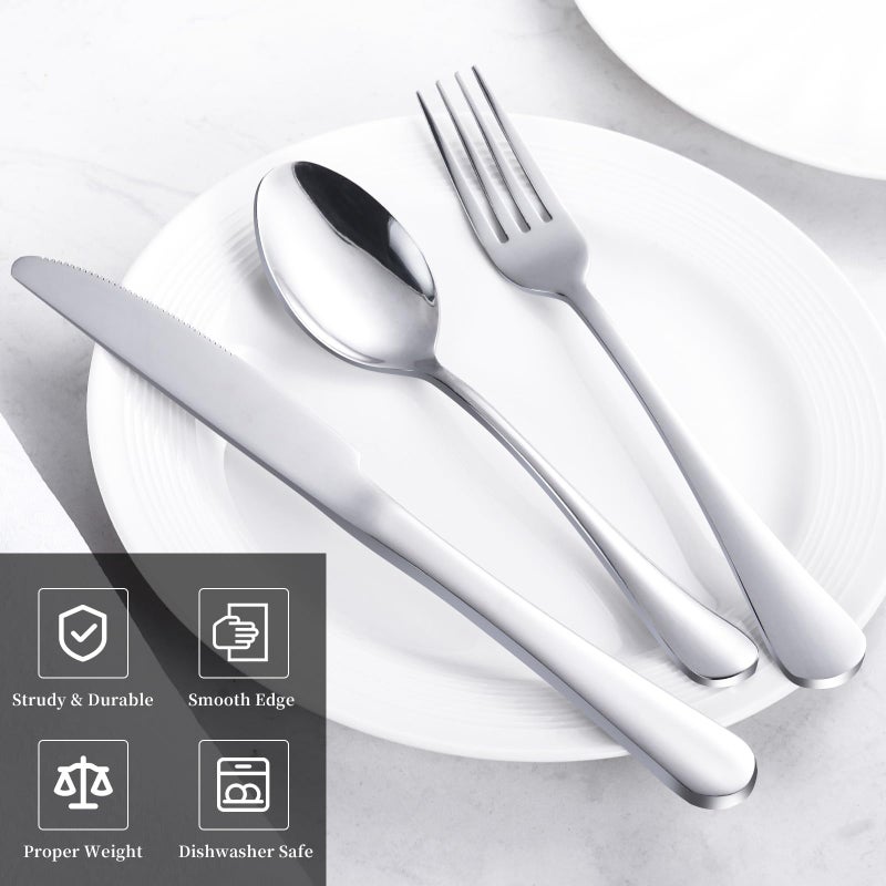 TININA 12-Piece Silverware Set for 4 - Stainless Steel Flatware Cutlery Set Service for 4, Mirror Polished Flatware Set Include Forks Spoons Knives for Home, Wedding, Restaurant, Dishwasher Safe - Image 2