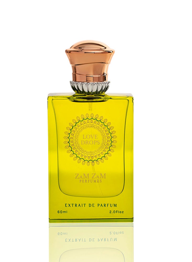 ZAMZAM PERFUME Zamzam Love Drops Unisex Perfume – 60ml Eau de Parfum with Bulgarian & Turkish Rose, Violet Accord, Benzoin, Laotian Oud, Amber & Vanilla – Sophisticated Woody Floral Long-Lasting Scent - Image 2