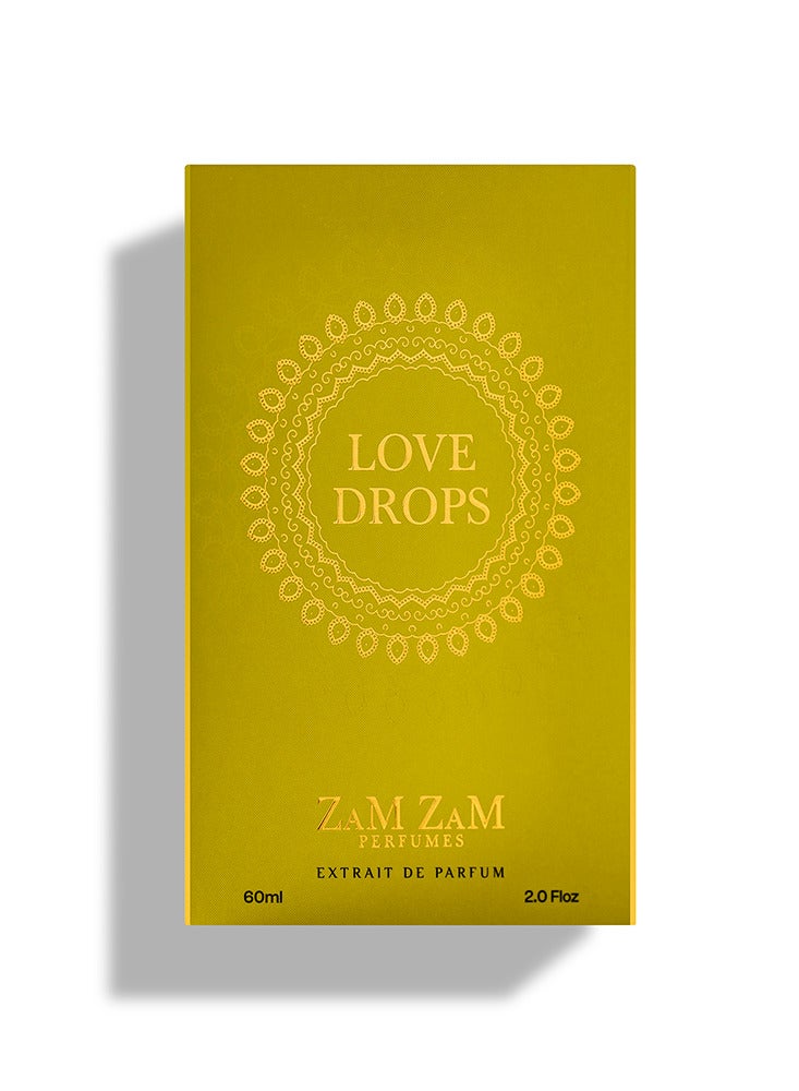 ZAMZAM PERFUME Zamzam Love Drops Unisex Perfume – 60ml Eau de Parfum with Bulgarian & Turkish Rose, Violet Accord, Benzoin, Laotian Oud, Amber & Vanilla – Sophisticated Woody Floral Long-Lasting Scent - Image 3