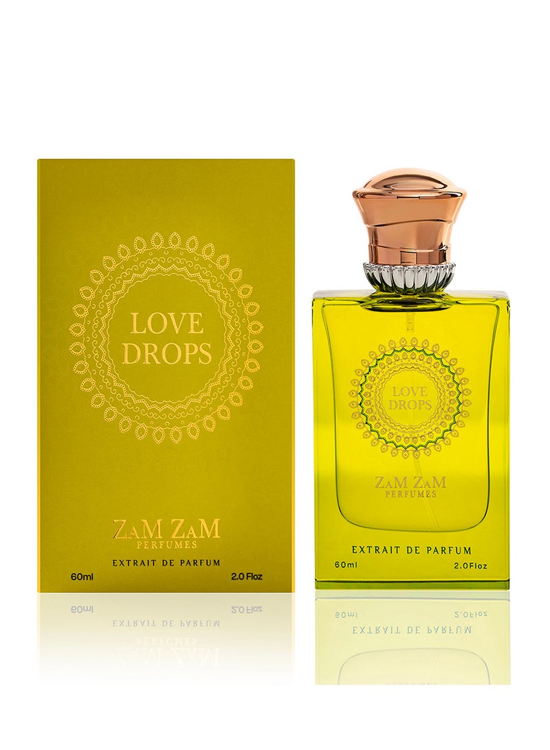 ZAMZAM PERFUME Zamzam Love Drops Unisex Perfume – 60ml Eau de Parfum with Bulgarian & Turkish Rose, Violet Accord, Benzoin, Laotian Oud, Amber & Vanilla – Sophisticated Woody Floral Long-Lasting Scent - Image 1