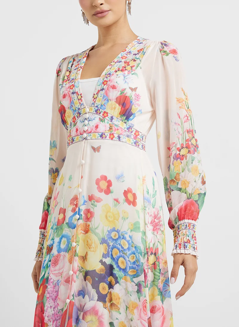Khizana Floral Print Maxi Dress