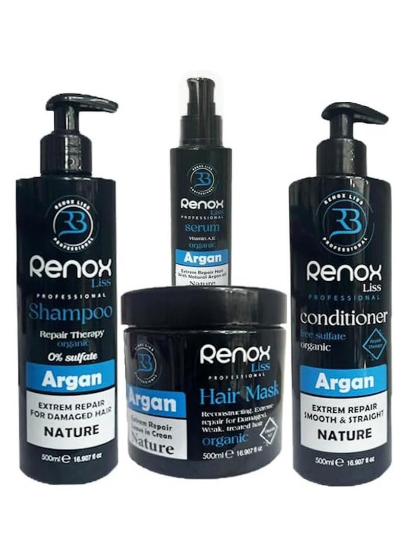 Renox Liss Argan Repair Set with Argan Oil - Pack of 4