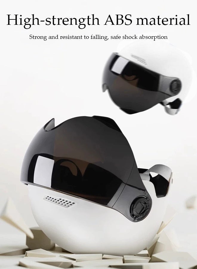 Arabest Open Face Helmet, Breathable Motorcycle Half Helmet，Scooter Helmet With Adjustable Goggles,With Lock Buckle，Removable And Washable Lining, Adjustable Head Circumference Size，Shock And Fall Resistant, Suitable For Both Men And Women - Image 3