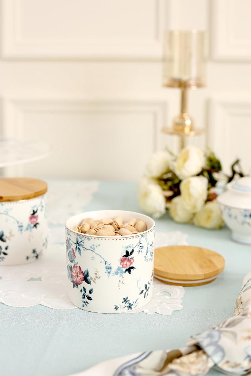 Vigneto Floral Spring Meadows Airtight Storage Canister 1 Pc 500 ML with Leakproof Lid Finest Premium Porcelain - Image 3