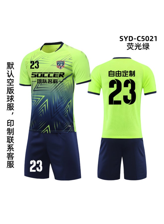 C5021 Fluorescent Green Short Sleeve Football Jersey - Image 1