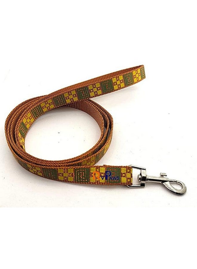 Nylon 15Mm Pet Adjustable Soft Nylon Dog Printed Harness And Leash Set Suitable For Puppies, Cats And Kitten Outdoor Walking - Small (Golden) - Image 2