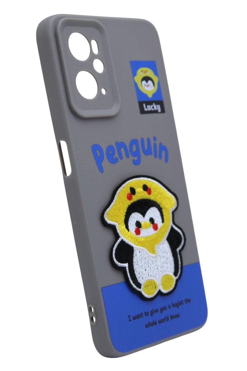 C.F.S Plastic Back Cover With Cute Design For Realme 9i / Oppo A36 / Oppo A76 / Oppo A96 - Grey & Yellow - Image 2