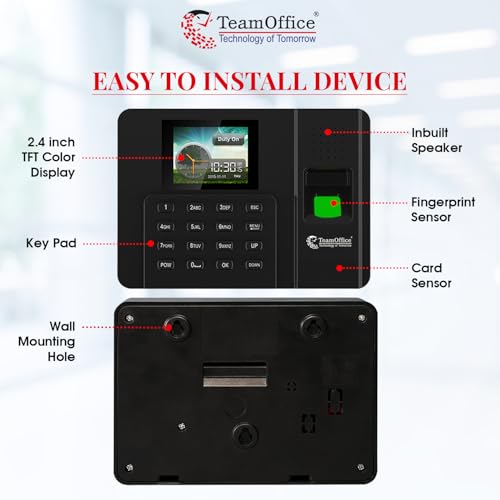 Team Office Z100N Biometric Attendance Machine – Fingerprint & RFID Card | Excel Report via USB | Time & Attendance System - Image 5
