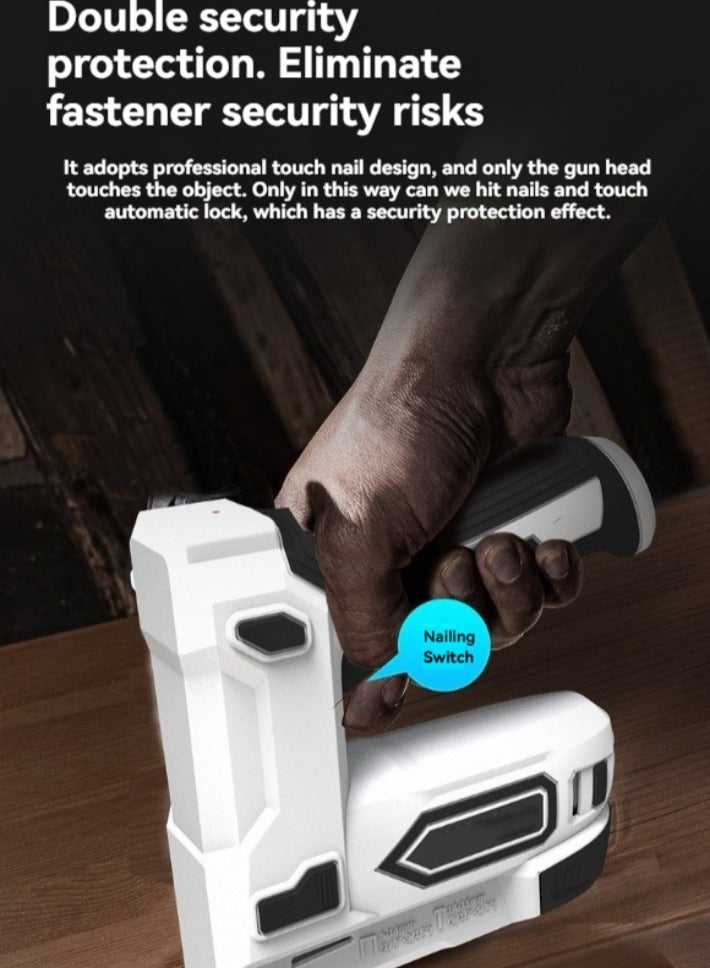M MIAOYAN Cordless Electric Nail Gun – Lithium Battery Powered, Shoots Brad & Pin Nails – for Woodworking & Electrical Installation - Image 2