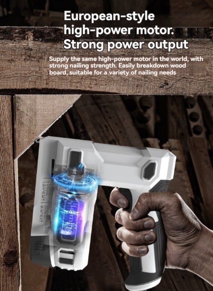M MIAOYAN Cordless Electric Nail Gun – Lithium Battery Powered, Shoots Brad & Pin Nails – for Woodworking & Electrical Installation - Image 3