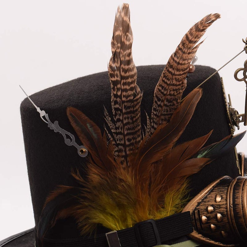 GRACEART Unisex Steampunk Top Hats with Goggles for Women Men - Image 3