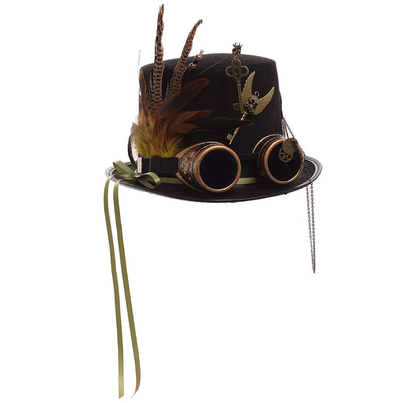 GRACEART Unisex Steampunk Top Hats with Goggles for Women Men - Image 1