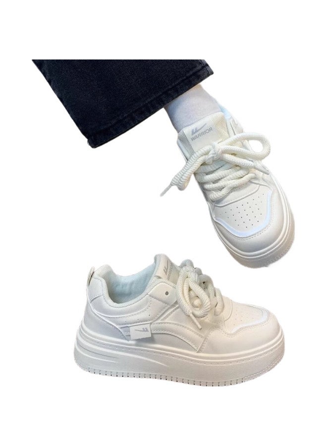 Pull Back Warrior Women'S Casual Thick-Soled White Shoes Low-Top Lightweight Sneakers - J576Z Beige/White Size 40 - Image 1