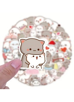 60PCS Kawaii Mochi Cat PVC Stickers - Cartoon Reusable Self-Adhesive Decals for Scrapbooking, Diary, Laptop, Skateboard, Water Bottles | Irregular Shapes for Wood, Plastic, Glass, Metal, Ceramic | Age 14+