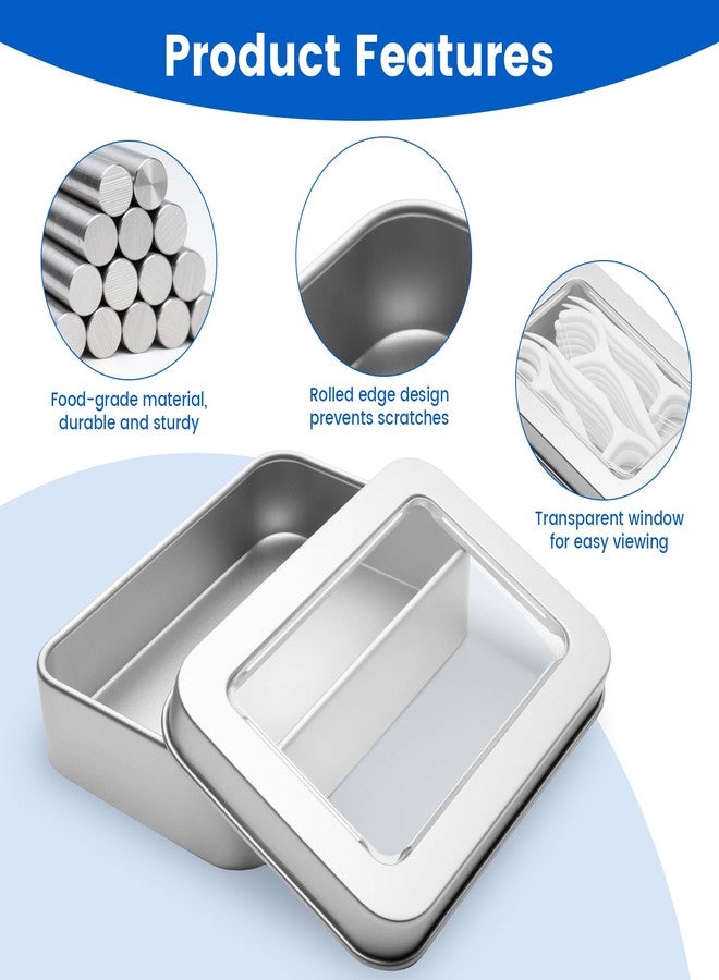 Rimoev 4 Pack Dental Floss Case with Clear Window, Portable 3.6x2.5x0.72 Inch Dental floss Dispenser, Box for 32 Adult Floss for Home, Travel, Car, Office (Silver - Image 3