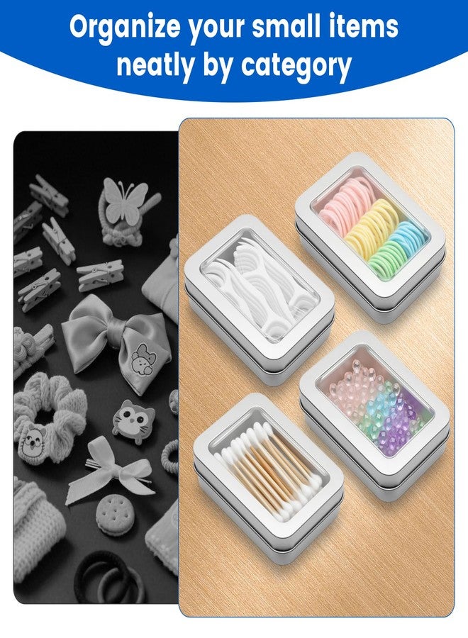 Rimoev 4 Pack Dental Floss Case with Clear Window, Portable 3.6x2.5x0.72 Inch Dental floss Dispenser, Box for 32 Adult Floss for Home, Travel, Car, Office (Silver - Image 4