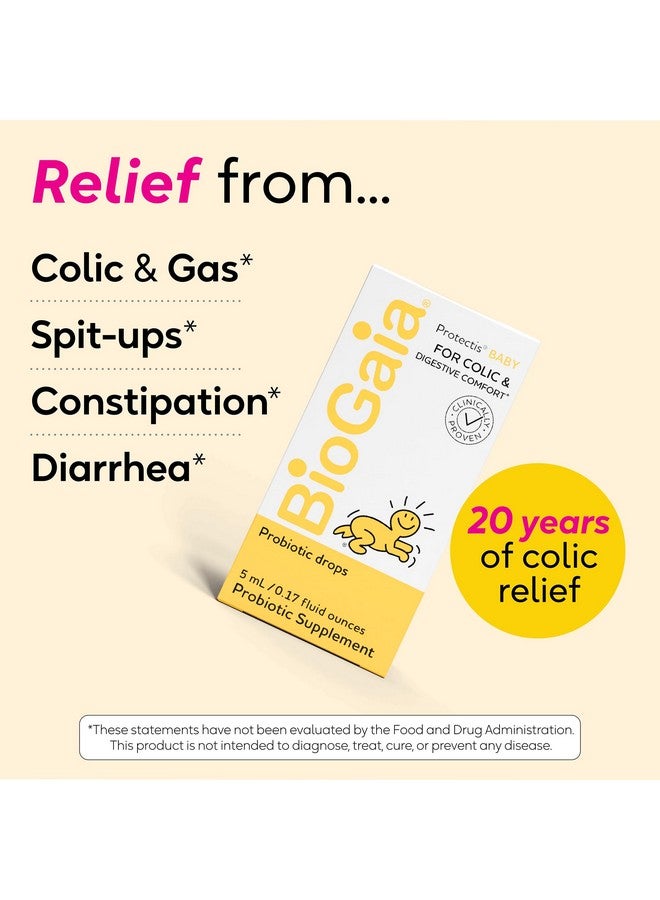 BioGaia BioGaia Protectis Baby Probiotic Drops | Baby Essentials for Colic & Gas Relief | Safe for Newborns | Ease Crying, Fussing, Colic, Gas, Spit-ups & Constipation | No Dairy, Soy & Gluten | 5mL - Image 2