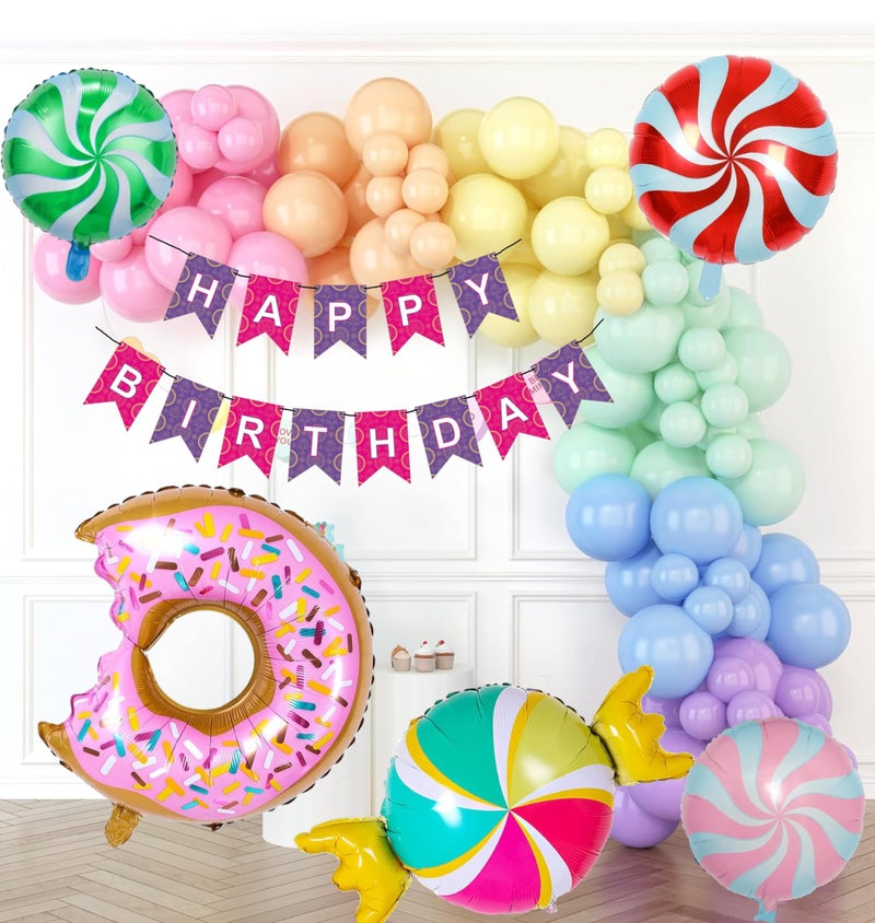 TOYXE Rubber Candy Land Theme Birthday Balloons Decoration Set Of 78 Pcs, Multi - Image 3