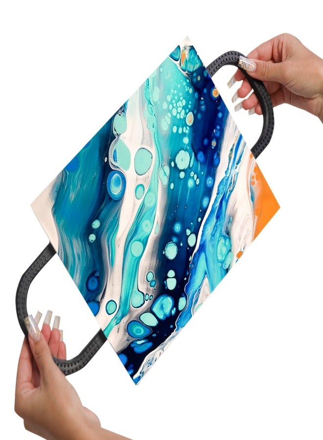 splash n color مقابض قماشية من SplashNcolor لصب الطلاء | حامل مقابض قابل للتركيب لسهولة الإمالة | أدوات صب طلاء أكريليك خالية من الفوضى (أسود) - Image 1