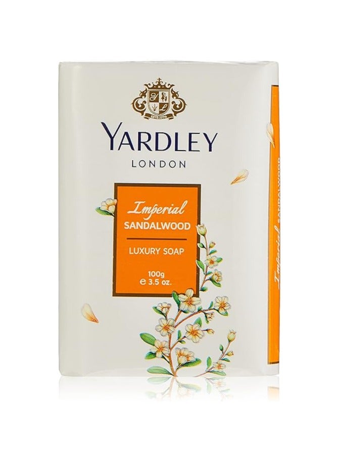 Yardley London Imperial Sandalwood Soap - 100g Long Lasting, Rich & Creamy Lather Beautiful Scented Fragrance